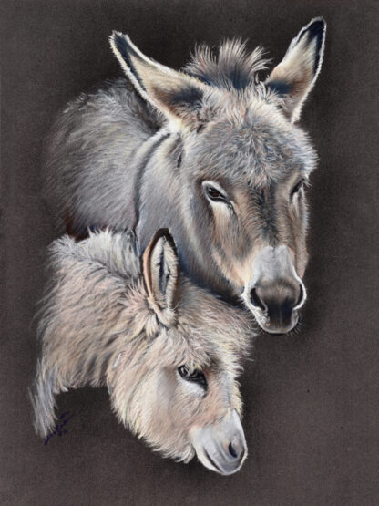 A painting of donkeys